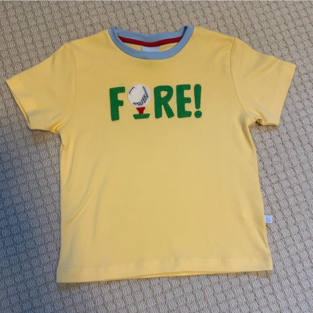 Bella Bliss Yellow 'FORE!' Embroidered Shirt